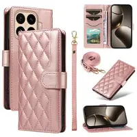 Mtp Products Xiaomi 15T Pro Lyxigt Quiltat Plånboksfodral - Roséguld