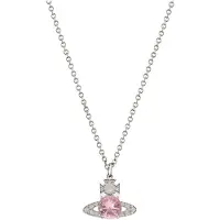 Vivienne Westwood Ismene Hänge Halsband Damhalsband Rosa Mässing 630203D7-02P652 Basic Packaging-Dust Bag+Box