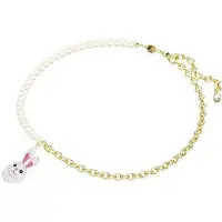 Swarovski Zodiac Kanin Splicad Kanin Hänge Halsband Damhalsband Guld Vit 5647970 Box (Random Color)