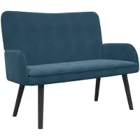 vidaXL Tvåsitssoffa Blå 115 x 61 x 87 cm Sammet