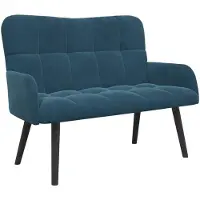 vidaXL Tvåsitssoffa Blå 115 x 61 x 87 cm Sammet