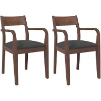 vidaXL Matstolar med kuddar 2 st brun massivt gummiträ, middagsstol, stol, lounge-stol, stolar 4102508