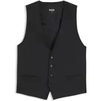 BOSS Slim-fit waistcoat in virgin-wool serge