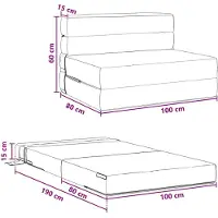 vidaXL Fällsoffa säng Svart 190 x 100 x 15 cm tyg