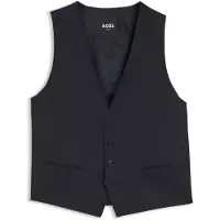 BOSS Slim-fit waistcoat in virgin-wool serge