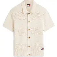 Tommy Hilfiger Kofta 'Tommy Badge Woven Short Sleeve' kräm