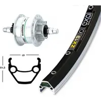 BikeParts Exal Zx 19 Qr Dynamo Shimano Dh3d32 Framhjul