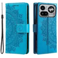 Mtp Products Nothing Phone (4a) Pro Mandala plånboksfodral med handledsrem - Blå