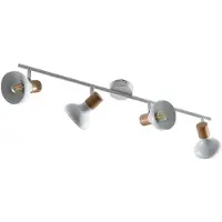 LINDBY Fridolin takspotlight, 70cm, 4 lampor, vit, metall , dimbar, Vitt / opal, Kök, Metall, Modern, Spotlight