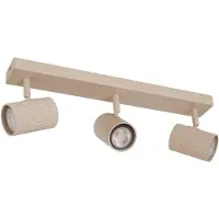 LINDBY takspotlights Kardis, beige, 3 lampor, metall, GU10 Kardis , dimbar, Creme / bärnsten, Hall, Aluminium / grå / zink, Modern, Spotlight