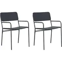 vidaXL Trädgårdsstolar 2 pcs Antracit 51 x 55 x 81 cm Stål