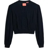 Superdry Lace Trim Smocked Blus Med Lång ärm