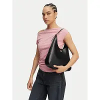 Calvin Klein Axelremsväska 'Monogram Plaque Shoulder' svart
