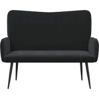 vidaXL Tvåsitssoffa Svart 115 x 61 x 87 cm Sammet