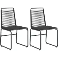vidaXL Trädgårdsstolar 2 pcs Svart 48 x 55 x 89,5 cm Rotting
