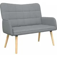 vidaXL Tvåsitssoffa Ljusgrå 115 x 61 x 87 cm tyg