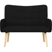 vidaXL Tvåsitssoffa Svart 115 x 61 x 87 cm tyg