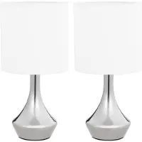 vidaXL Bordslampor 2 st touch-knapp vit E14
