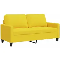 vidaXL 2-sitssoffa ljusggul 140 cm tyg