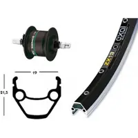 Exal Zx19 Qr Dynamo Shimano Dh3n30 Framhjul