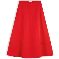Tommy Hilfiger Logo Flare Midi Skirt WiTH Linen