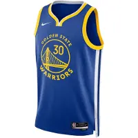 Nike NBA Golden State Warriors Stephen Curry Icon Edition Dri-FIT Jersey Blå/Vit/Gul Unisex Streetwear DN2005-401 XXXL