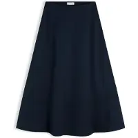 Tommy Hilfiger Logo Flare Midi Skirt WiTH Linen