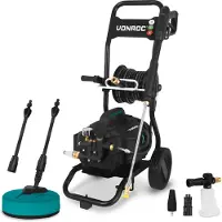 Vonroc PRO Högtryckstvätt V25-3 - 2500W – 180 bar – induktionsmotor – 15 m premiumslang | Inkl. terrassrengörare, skumspruta och 5 munstycken