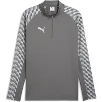 Puma Träningströja teamLIGA26 1/4 Blixtlås - Flat Mörkgrå/White, storlek Small