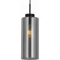 QAZQA Art Deco-hänglampa svart med rökglas - Laura