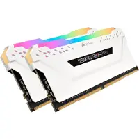 Corsair Vengeance RGB Pro 32GB (2x16GB) DDR4 3200 (PC4-25600) C16 Desktop-minne - Vit - CMW32GX4M2E3200C16W