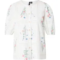 Vero Moda Blus 'VMJAMIE ELSE' azur / grön / ljusrosa / naturvit