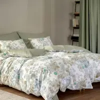 Hoie Sängkläder 140x200 cm - 100% bomullssatin - - Cassandra Light Green