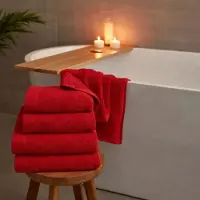 ByBorg Bomullshandduk - 100% bomull - Badlakan 100x150 cm - Vallmo - Röd