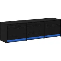 vidaXL TV-skåp med led Svart Ek 140 x 34 x 40 cm Konstruerat trä