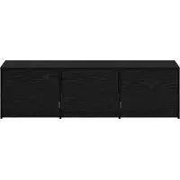 vidaXL TV-skåp med led Svart Ek 140 x 34 x 40 cm Konstruerat trä
