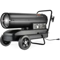 Vevor Fotogen-/Dieselvärmare, 100 000 Btu Torpedovärmare, Bärbar med termostatkontroll, 38L tank effektiv fotogenvärmare för inomhus/utomhusbruk för hem, arbetsplats, industri, verkstäder, svart