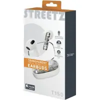 STREETZ T150, Delvis transparenta TWS hörlurar, vita