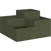 vidaXL Trädgårdsplanterare Olivgrön 100 x 100 x 48 cm Stål