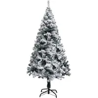 Plastgran med snö grön 210 cm PVC