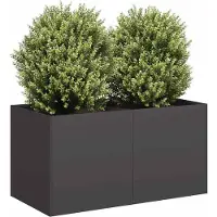 vidaXL Odlingslåda svart 80x40x40 cm kallvalsat stål