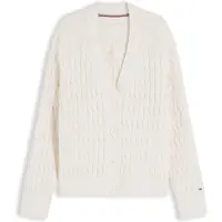 Tommy Hilfiger Cable Knit Oversized V Neck Cardigan
