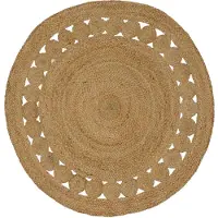 vidaXL Matta Naturfärg Ø 120 cm Jute