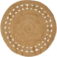 vidaXL Matta Naturfärg Ø 180 cm Jute