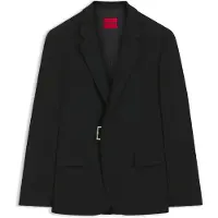 HUGO Slim-fit suit jacket with metal buckle closure