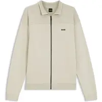 BOSS Zip-up cardigan with structured graphic pattern