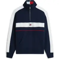 Tommy Hilfiger Tommy Jeans Colour Blocked Quarter Zip Relaxed Sweatshirt
