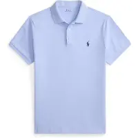 Ralph Lauren för män. 710941439508 Ljusblå Custom Slim Fit stretchpiképolo (S), Casual, Bomull, Kort ärm