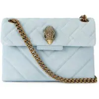 Kurt Geiger för kvinnor. 5017382219 Mini Kensington axelremsväska i turkos mocka (OSFA), Blå, Casual, Före