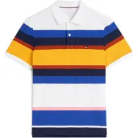 Tommy Hilfiger T-shirt 'Regular Fit Stripe' blå / nattblå / gul / vit